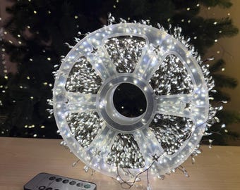 100m 3000 LED Christmas Tree Lights, Warm White Fairy Lights, Green Wire, Remote Control, String Lights for Christmas Tree