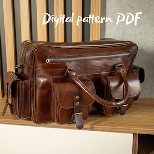 Porte-documents en cuir, Sac pilote en cuir, Modèle de sac de sport en cuir, Modèle de sac en cuir, Sac en cuir pour homme, PDF en cuir, Format A3 uniquement