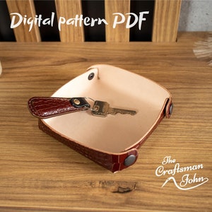 Patrón de bandeja de cuero. Patrón de cuero. Patrón de bandeja en pdf, Tres tamaños de bandeja