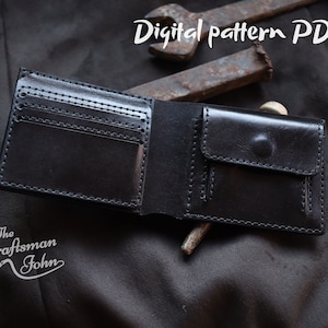 Leder Geldbeutel, Leder Portemonnaie Muster, DIY Portemonnaie pdf, Herren Geldbörse, Brieftasche mit Münzfach, Herren Geschenk