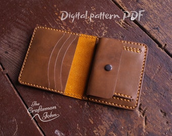 Leather wallet pattern, Small Card holder pattern, Leather pdf pattern, Custom wallet for men, Wallet with coin pattern, Gift for him