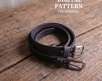 Leather Belt Pattern PDF - 30, 35, 40mm Width (Digital Download)