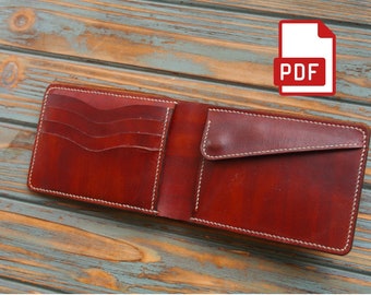 Leather Wallet Pattern PDF Template With Instruction Bifold | Etsy