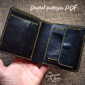 Patrón de billetera de cuero, Plantilla de cuero, Billetera de cuero para hombre