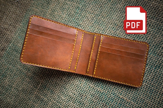 Leather Wallet Pattern PDF Template Bifold Wallet Wallet - Etsy