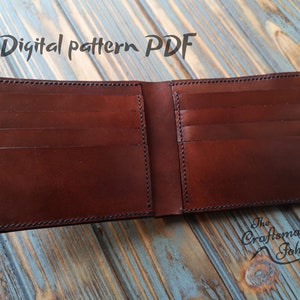Patrón de billetera de cuero - Plantilla PDF - Bifold Wallet