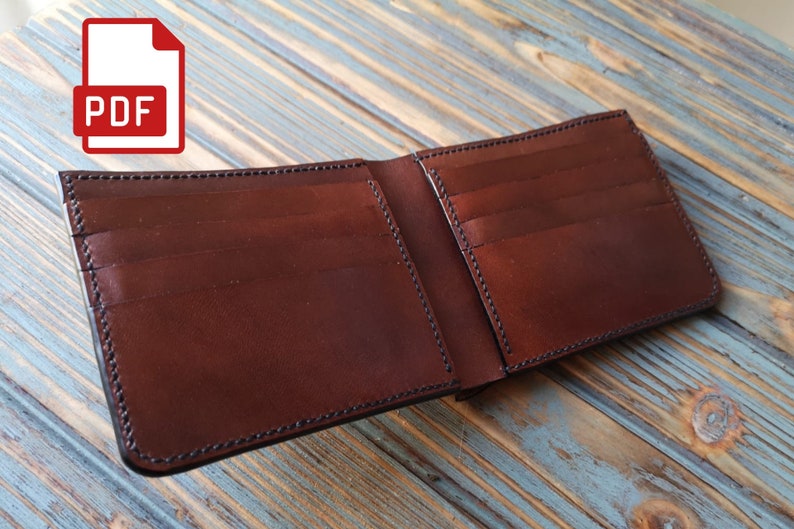 Leather Wallet Pattern PDF Template Bifold Wallet - Etsy