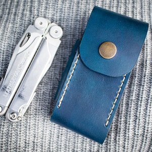 Custodia Leatherman Surge blu, custodia Leatherman Wave, custodia Leatherman Charge, custodia in pelle fo leatherman, custodia multitool