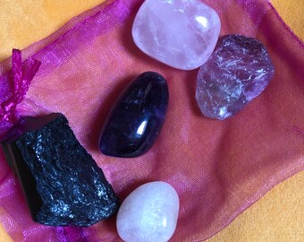 Back to school crystals kit, Healing stones for students, Crystals kit for children, Gemstones for internship