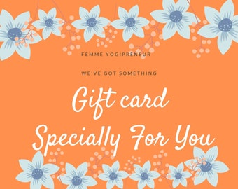 Spiritual Gift card certificate for friend, Etsy Gift card ,ElectronicGift card for Yoga teacher, Mindful gift , Back to school gift card