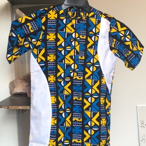 Africa print matching set for boy, two piece shirt and trousers set, Ankara clothing for kid, Kente shirt and pants for toddler image 10