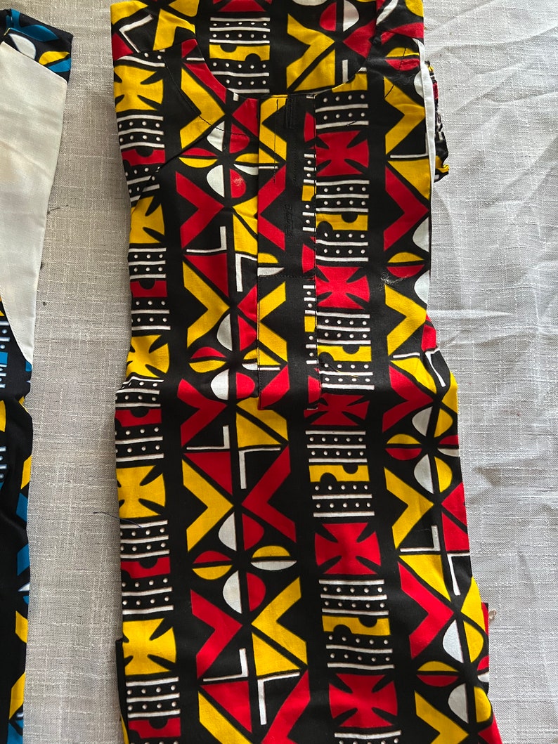 Africa print matching set for boy, two piece shirt and trousers set, Ankara clothing for kid, Kente shirt and pants for toddler image 6