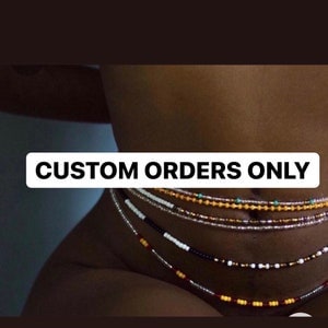 Custom waist beads order, Authentic waist beads for women, African waist beads, 45 inches crystals waist beads, handmade body jewelry