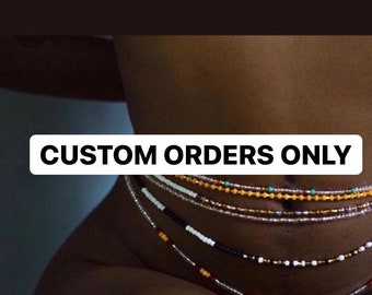 Custom waist beads order, Authentic waist beads for women, African waist beads, 45 inches crystals waist beads, handmade body jewelry