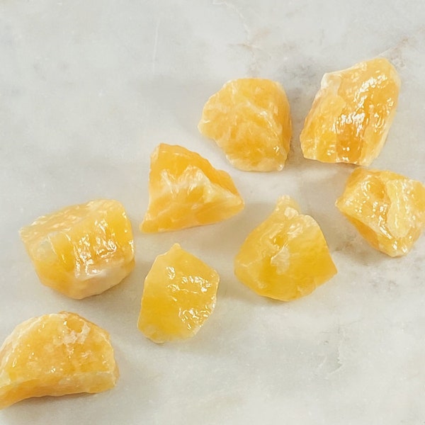 Raw orange calcite, Natural rough yellow calcite, Premium earth-mined crystals. Big A Grade healing calcite,Healing crystal & rock