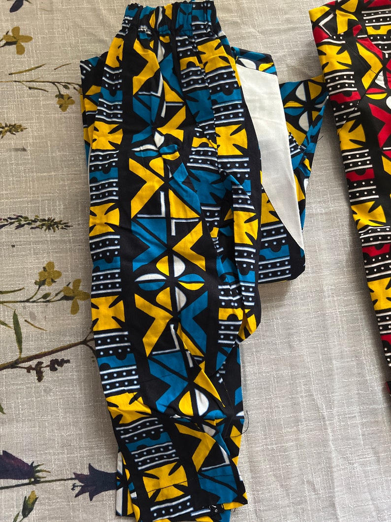 Africa print matching set for boy, two piece shirt and trousers set, Ankara clothing for kid, Kente shirt and pants for toddler image 8