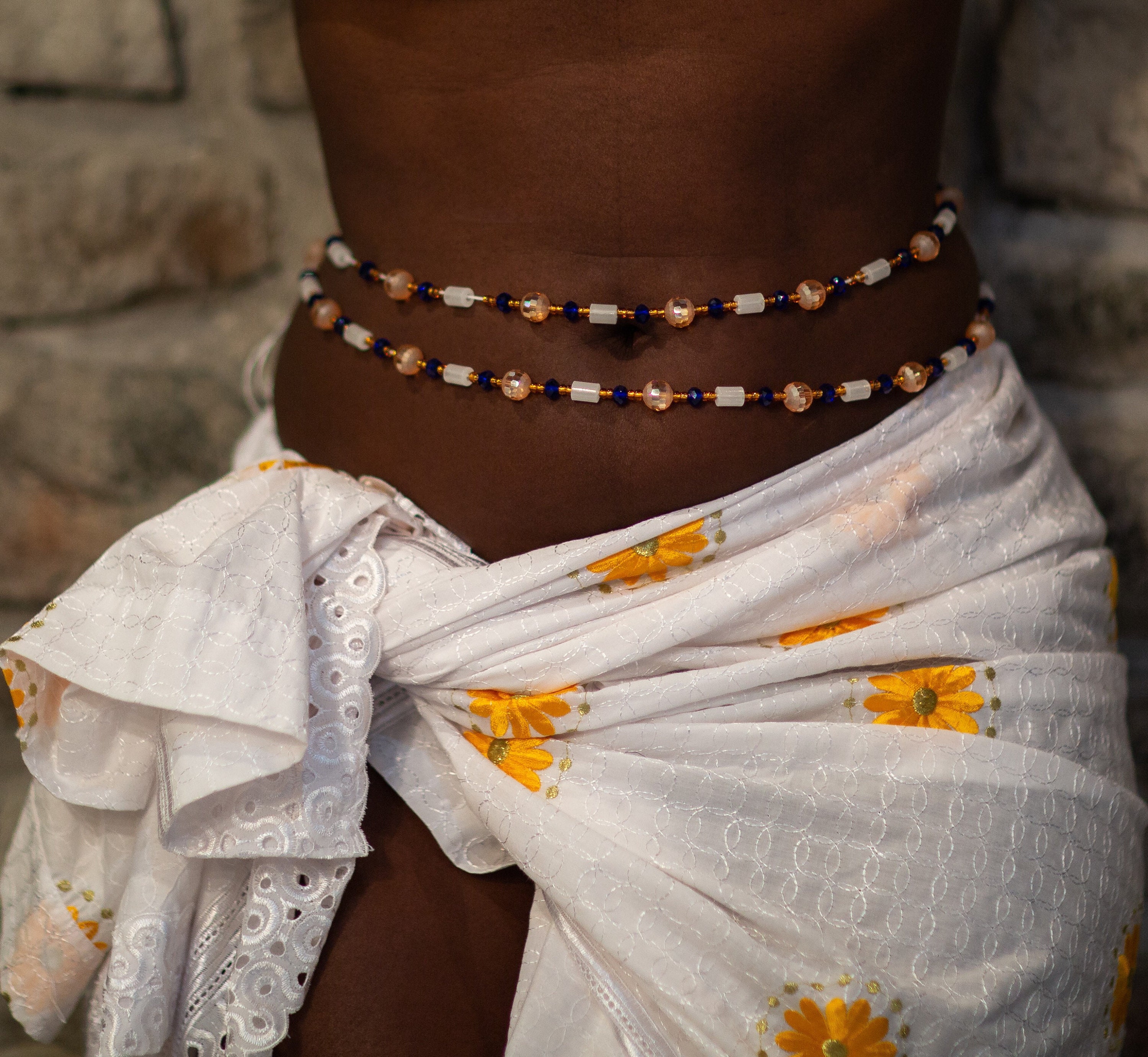  Iridescent Waist Beads, African Waist Chain, Stylish