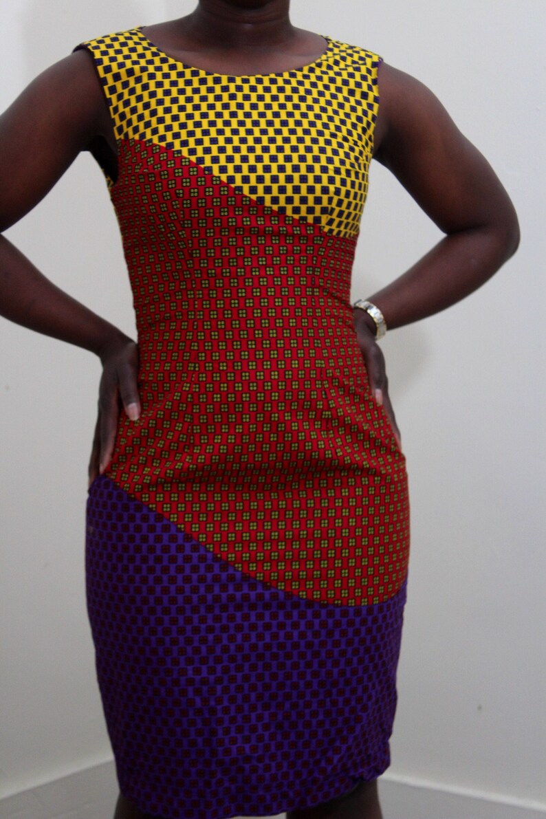 African print wedding dress, backless dress for women, bridesmaids dress, Africa dress image 4