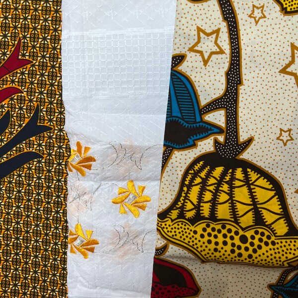 Tissu imprimé africain en gros pour la couture, tissu de fête Lesi Lace Africa 100% coton, tissu Kente coloré, 5 yards, 6 yards tissu Ankara