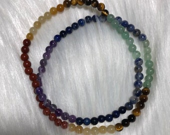 7 Chakras balance bracelet - Chakra healing stone beads