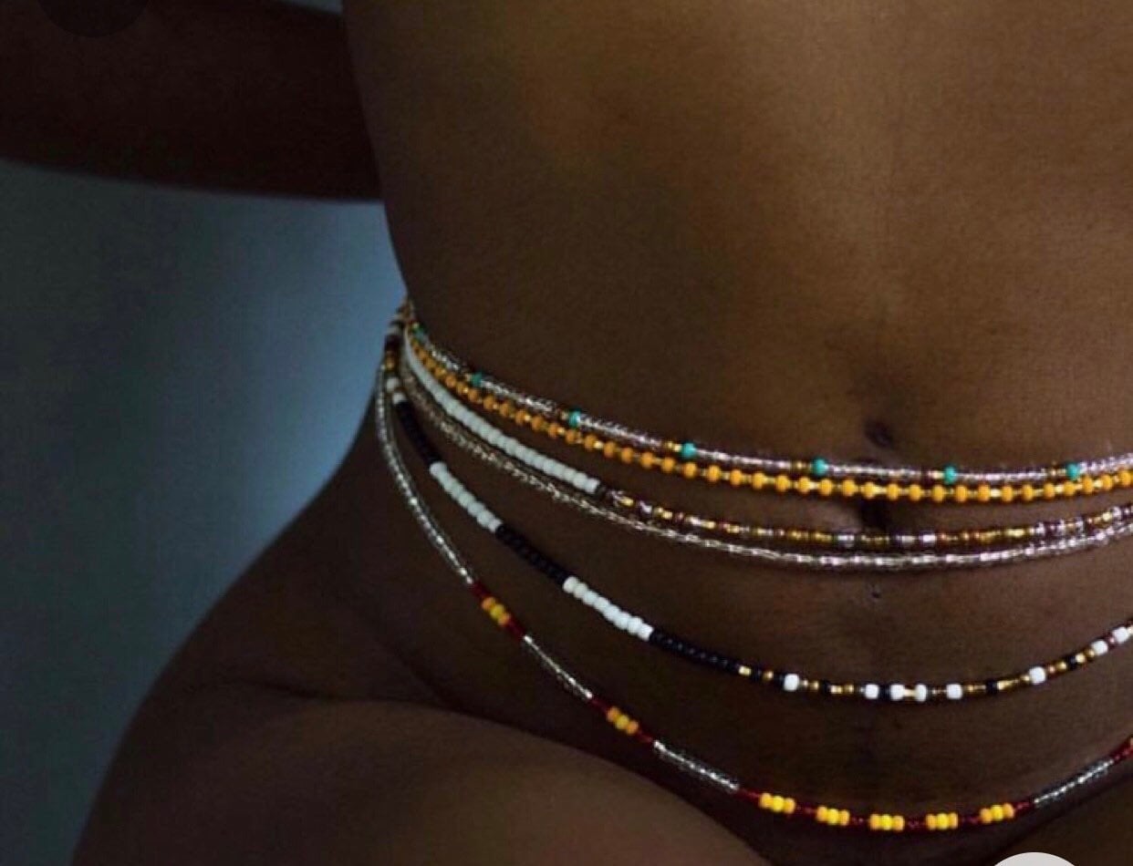 african waist beads/ Belly chains/belly Waist Beads 