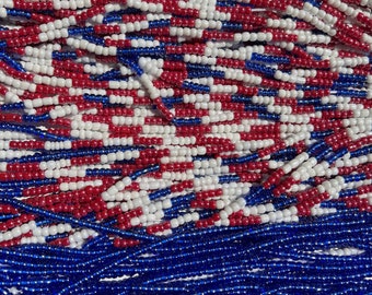 4th of July waist beads - American Flag jewelry