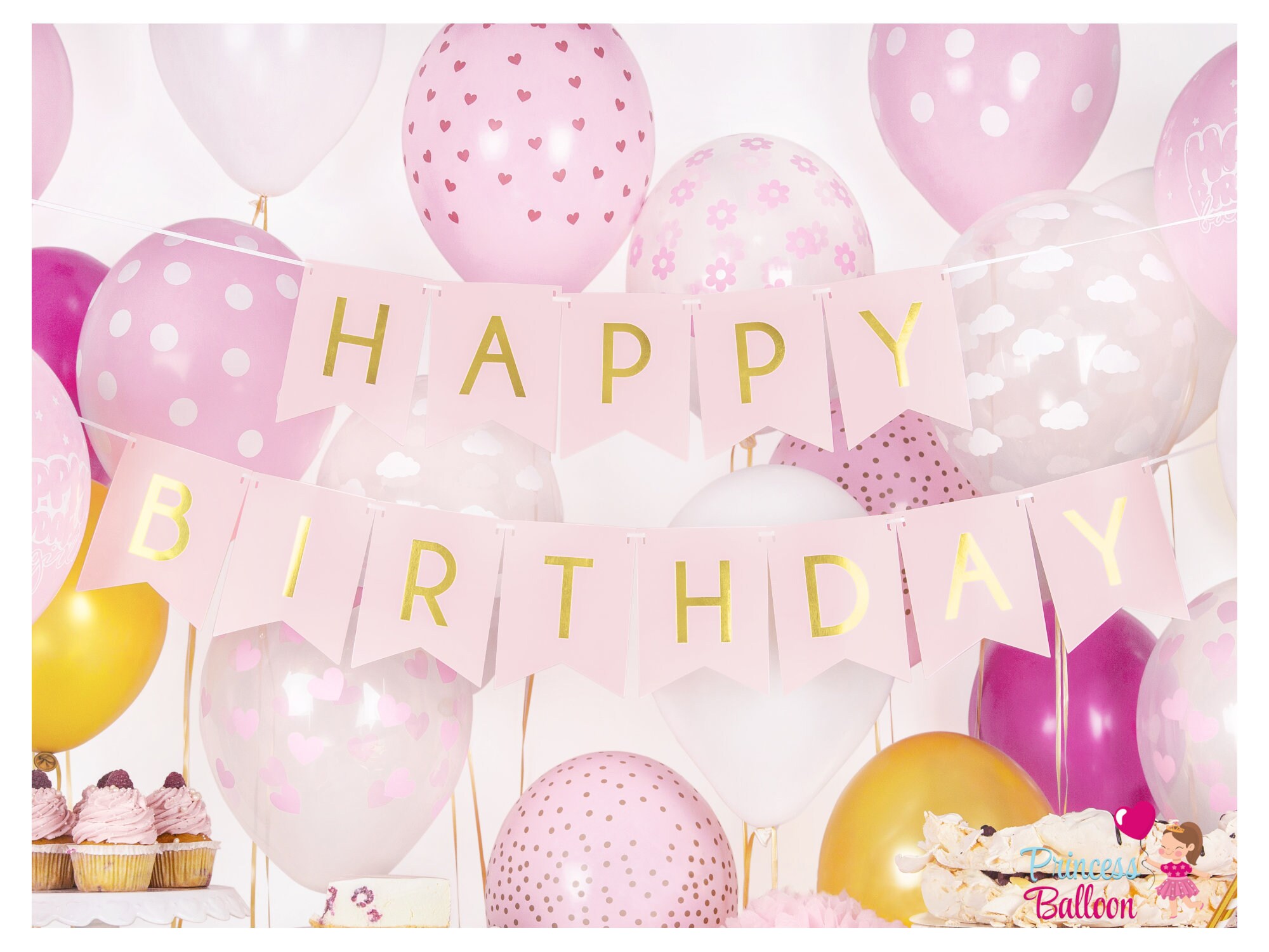 Joyeux Anniversaire Guirlande Rose Etsy France