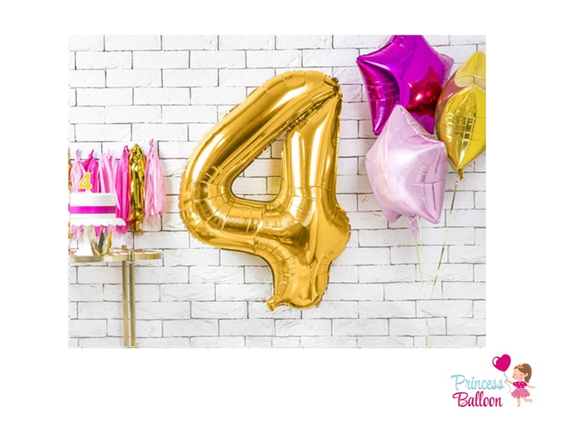 Giant Number Balloon Gold Number 86 cm Decoration Balloon 4th Birthday Gift