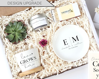 Modern engagement gift box - engagement gift idea for friends - congrats gift - wedding gift box - unique engagement gift set - succulents