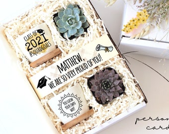 Clase de caja de regalo 2021 - suculento regalo para graduados - regalo de posgrado personalizado - caja de regalo de graduación personalizada - regalo menor de 40 años - listo para enviar regalo
