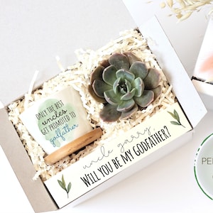 Godfather proposal gift box - only the best uncles get promoted to godfather - uncle godfather gift - baptism - ready to ship gift under 20