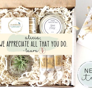 Custom employee appreciation gift box - thank you gift box - mini air plant gift - glass terrarium gift - employee of the month - desk decor