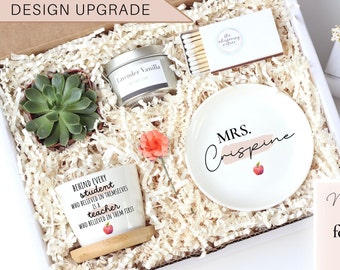 Personalized teacher appreciation gift box - thank you gift for teacher - unique teacher gift ideas - succulent plant gift for teacher -