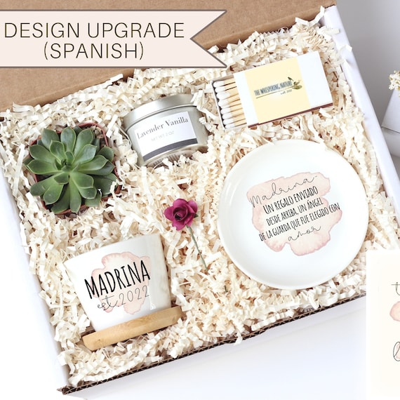 Spanish godmother proposal gift box - baptism gift box - personalized madrina gift box - succulent gift box - ready to ship - gift under 50