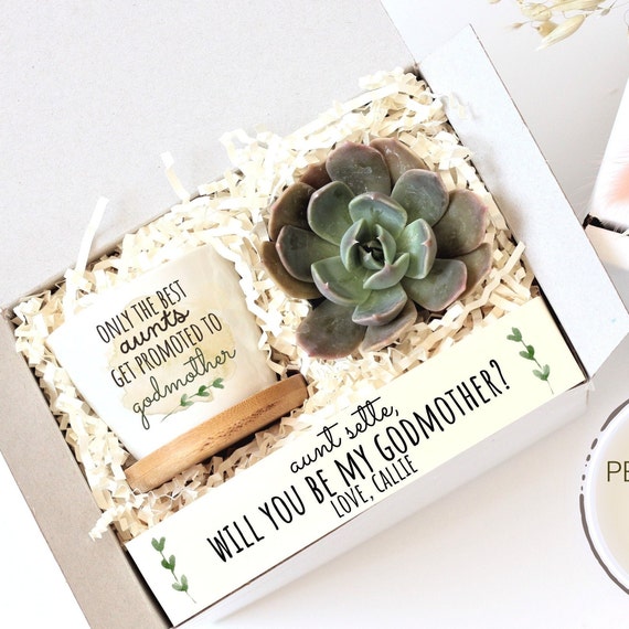 Godmother proposal gift box - only the best aunts get promoted to godmother - aunt godmother gift - baptism - ready to ship - gift under 20