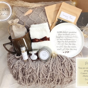 Deluxe get well soon gift box - personalized care package - surgery care gift box - religious display plate - thinking of you gift box