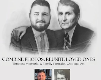 ¡Paga después de la aprobación! Retrato conmemorativo personalizado, Combinación de fotos,