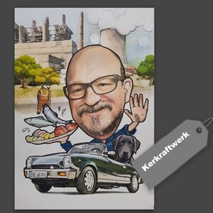 Caricatura di compleanno personalizzata per lavoratore, regalo di compleanno / pensionamento personalizzato dalla foto