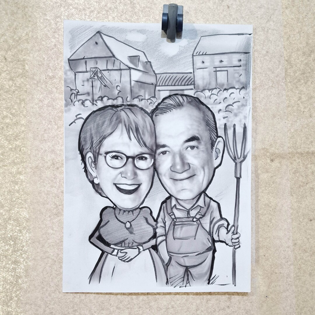 Custom Portrait Drawing - Personalized Gift for Anniversary, Wedding ...