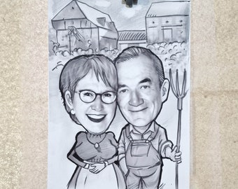 Custom Portrait Drawing - Personalized Gift for Anniversary, Wedding, or Birthday