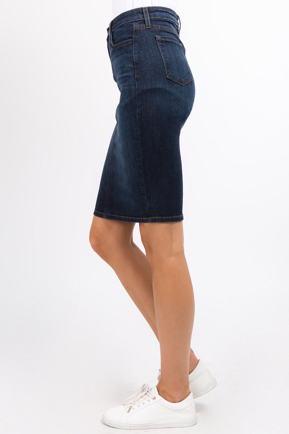 Seven Two Denim Indigo Skirt - Etsy
