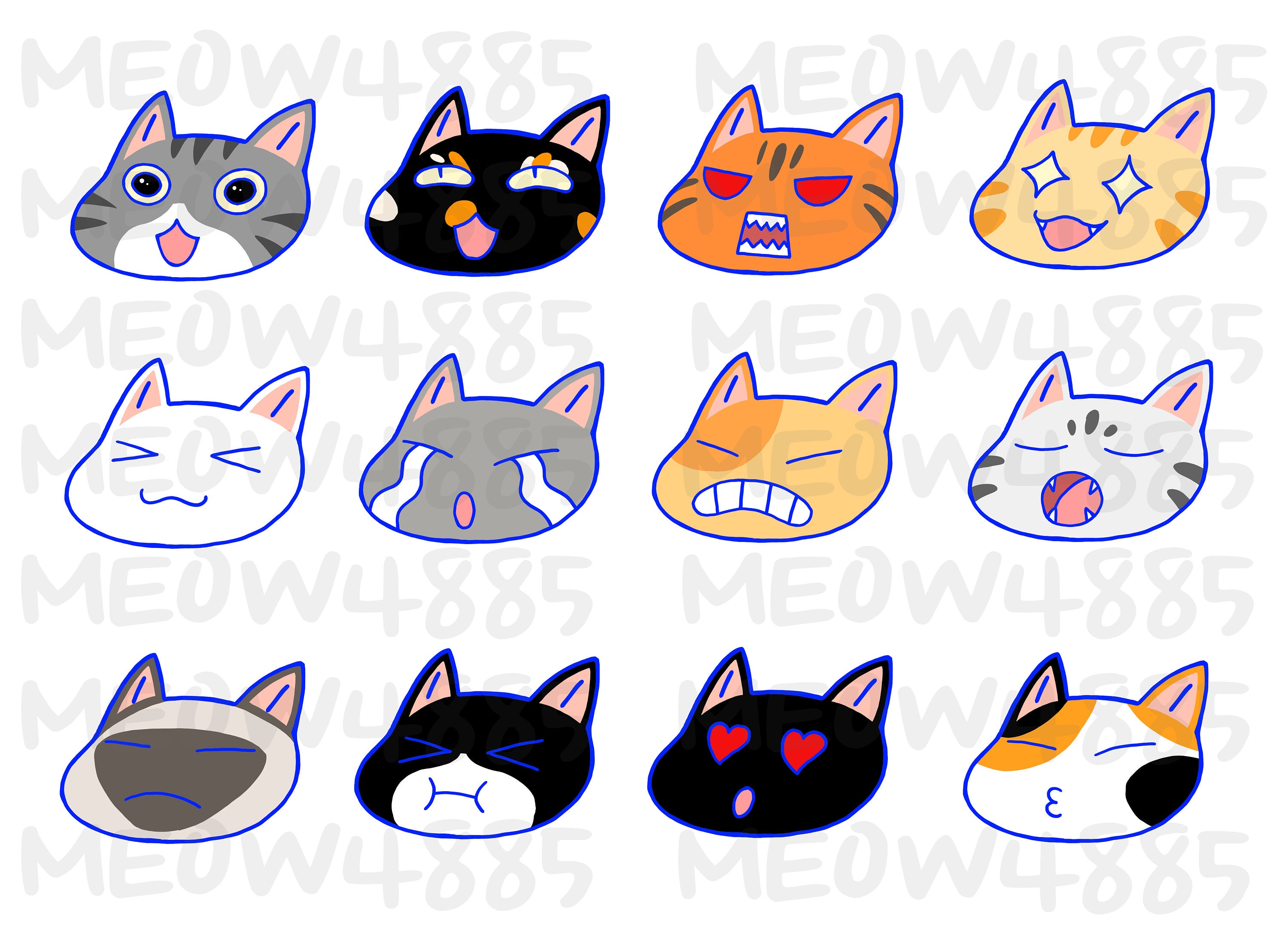 Stickers notability printable download Black Cat Stickers for goodnotes
