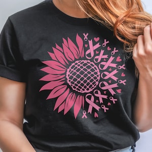 Sunflower Breast Cancer Awareness Png, Pink Ribbon Svg, Png, Breast cancer shirt, Svg Files For Cricut, Sublimation Designs