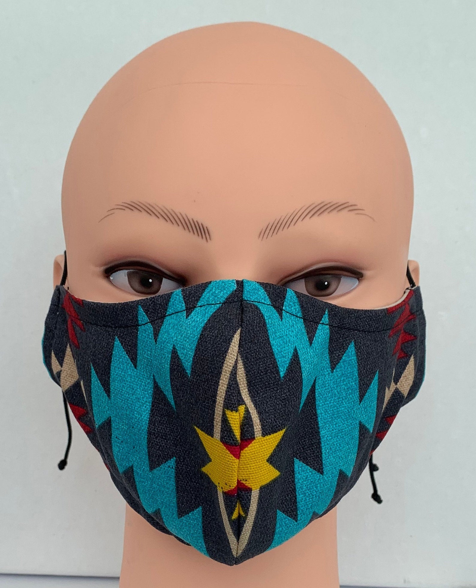 Tribal Face Mask Native Indian Mask Fitted Mask Aztec Etsy