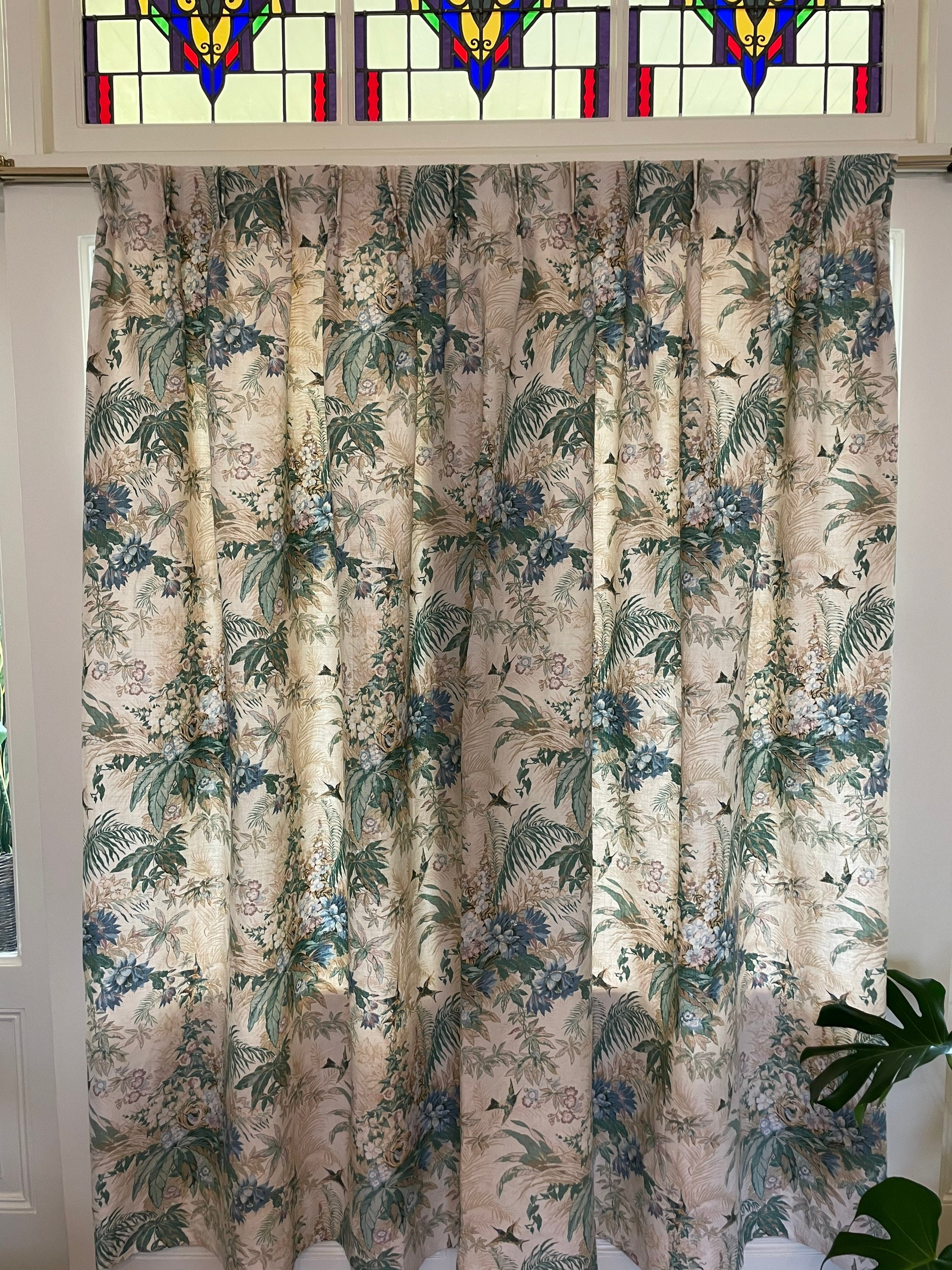 Curtain Vintage Jonelle Fabric Range Etoile Design of Flowers Etsy