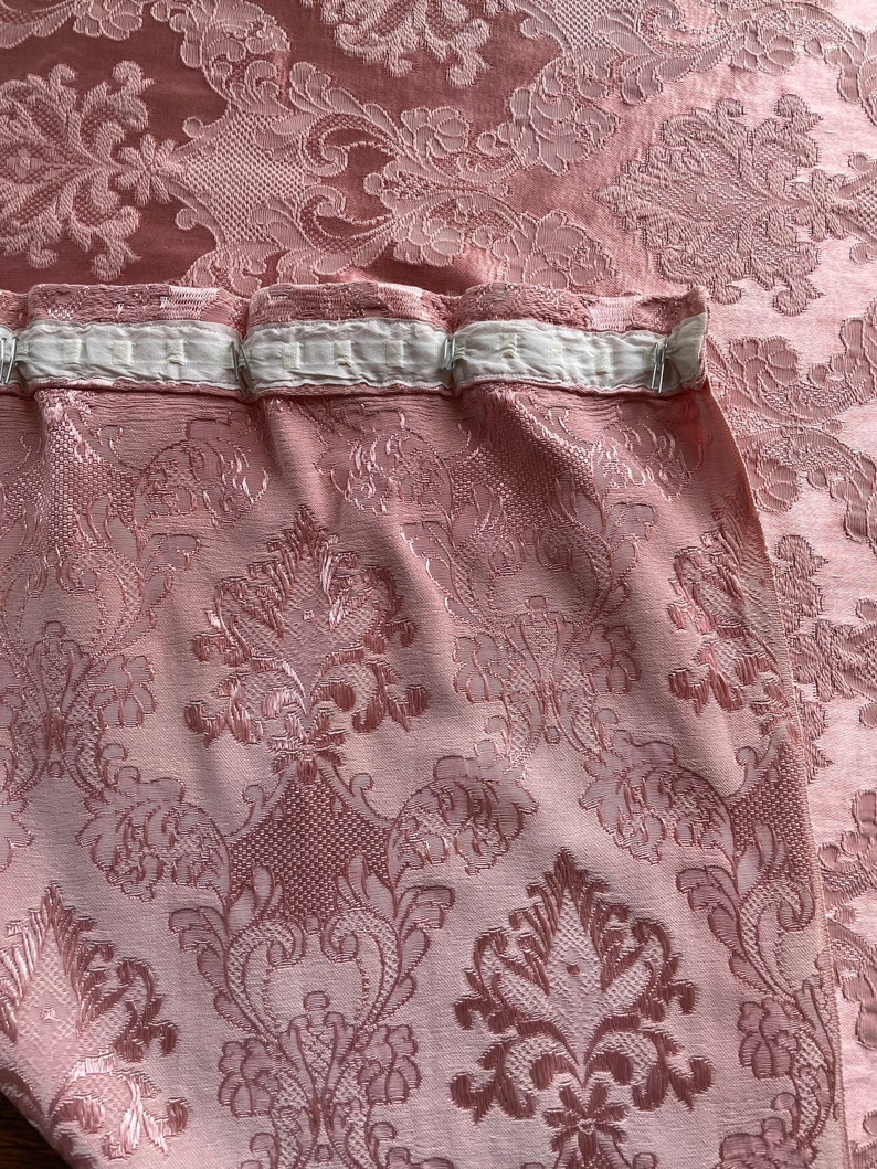Romantic Pink French Silk Damask Curtains Etsy