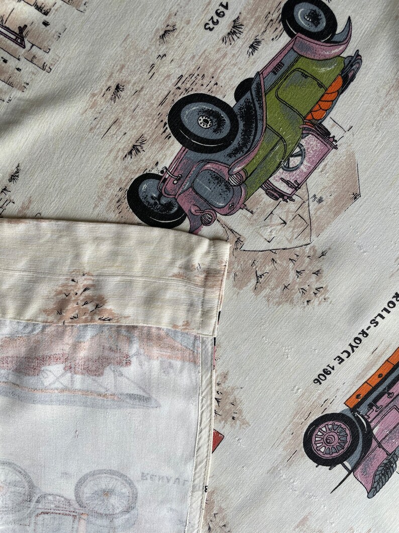 Delightful Vintage Cars Curtain Etsy