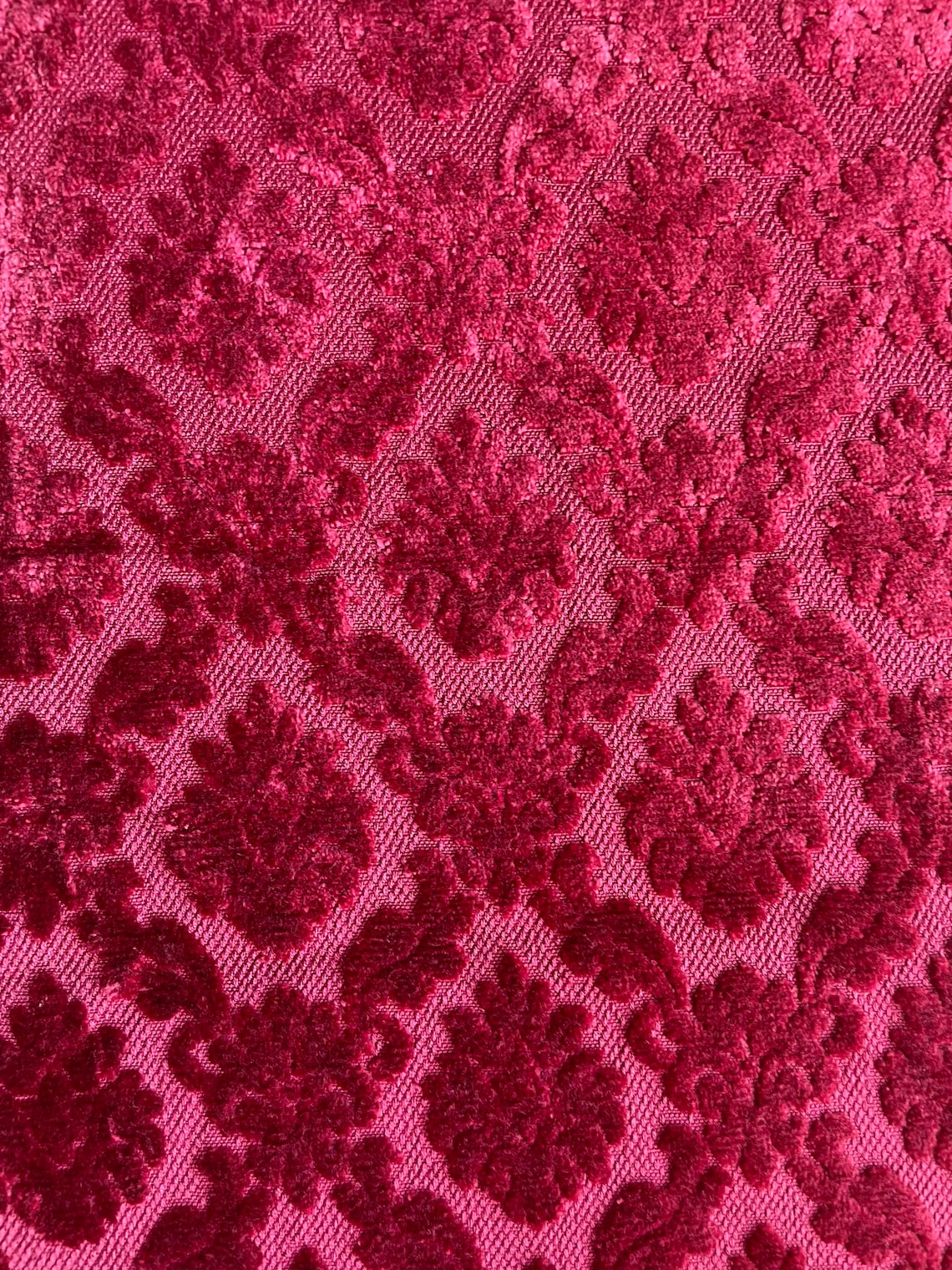 Magnificent Red Velvet Damask Curtains Etsy