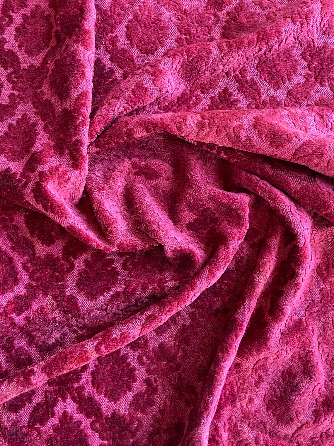 Magnificent Red Velvet Damask Curtains Etsy