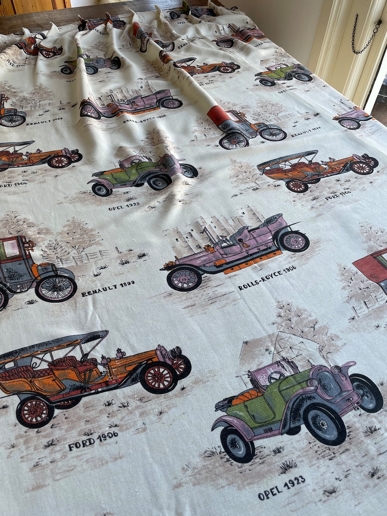 Delightful Vintage Cars Curtain Etsy